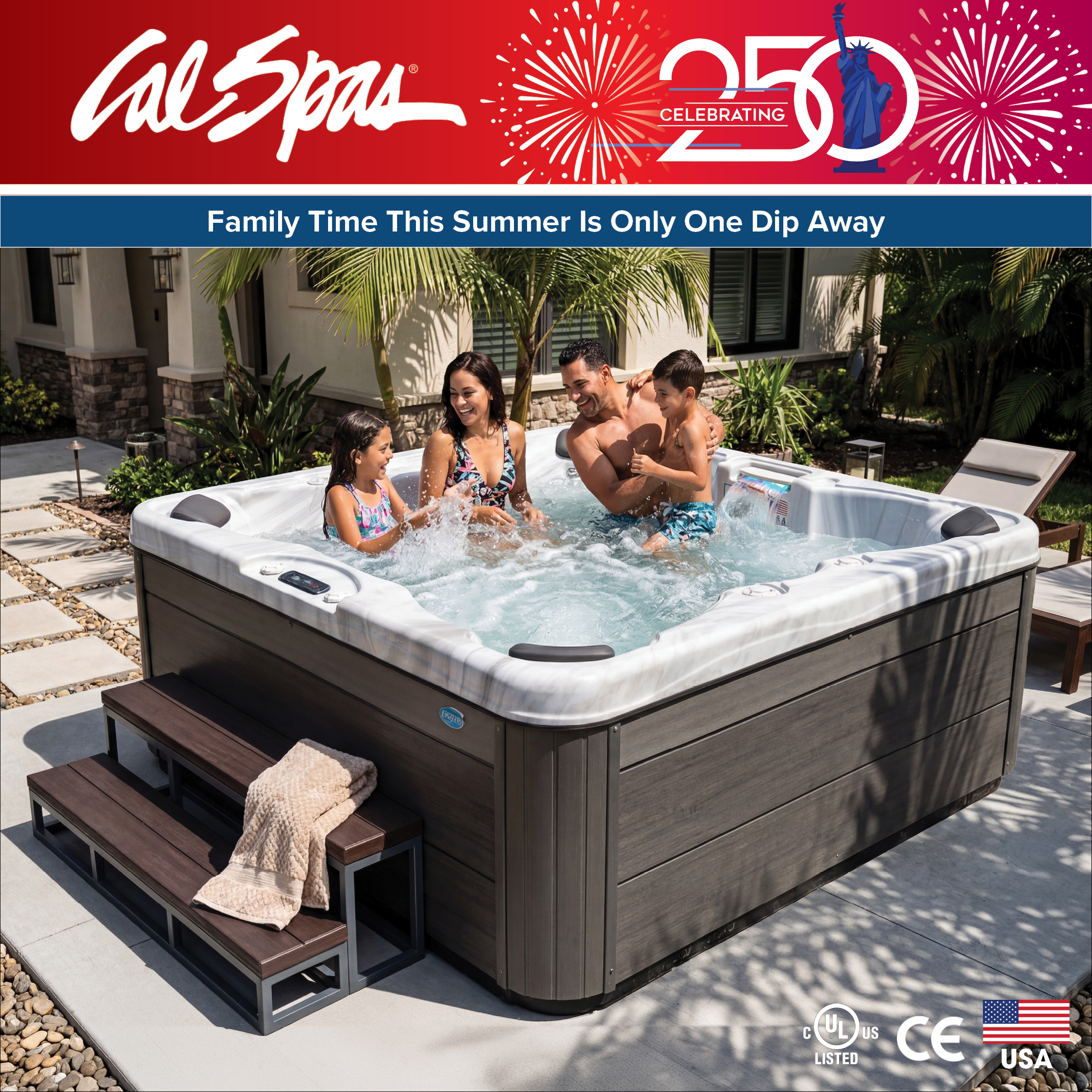 Calspas hot tub being used in a family setting - Pinetop-Lakeside